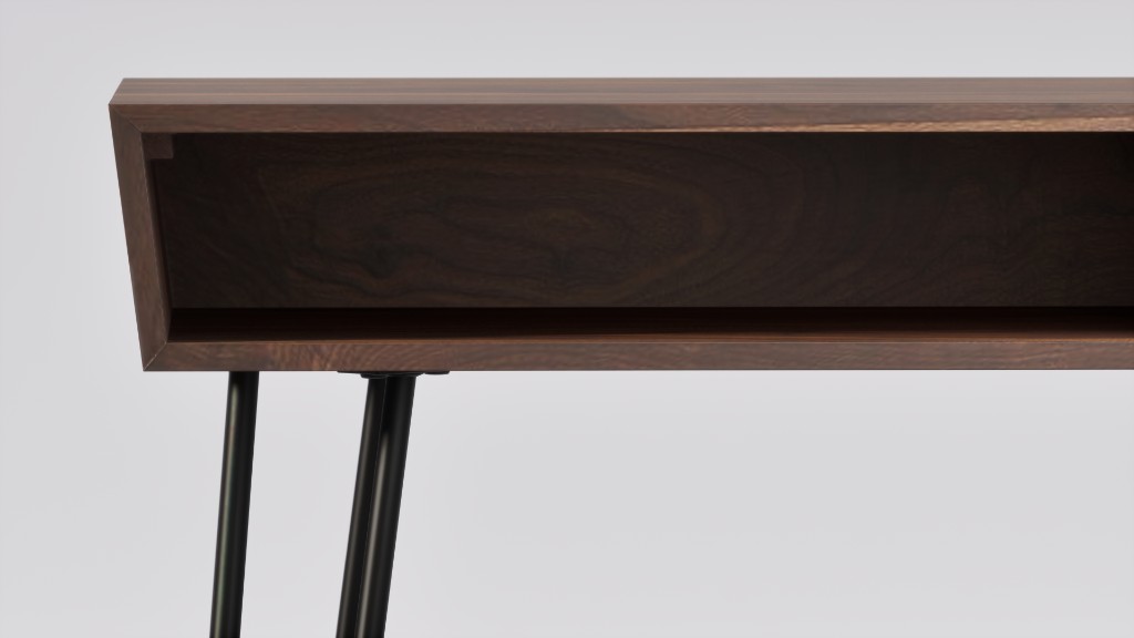 Oak table ready for controlled colorways