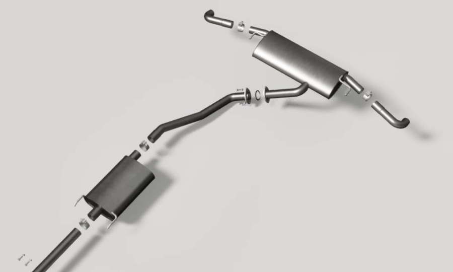 MagnaFlow exhaust rendered from CAD